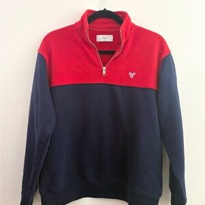 Women’s TNA Red and Blue Half-Zip Sweater